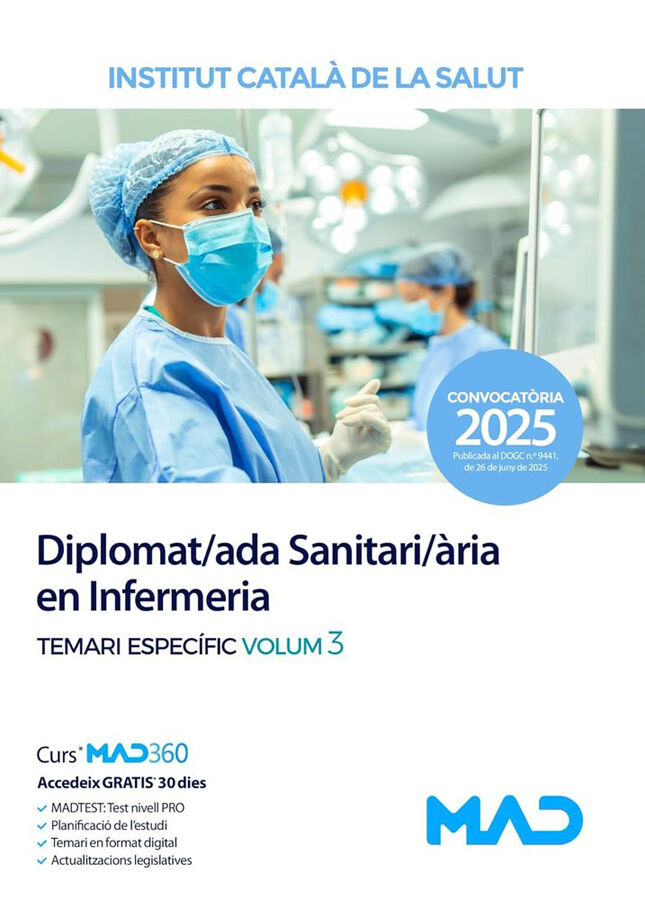 Diplomat/ada Sanitari/&agrave;ria en Infermeria de l'Institut Catal&agrave; de la Salut (ICS). Temari espec&iacute;fic volum 3