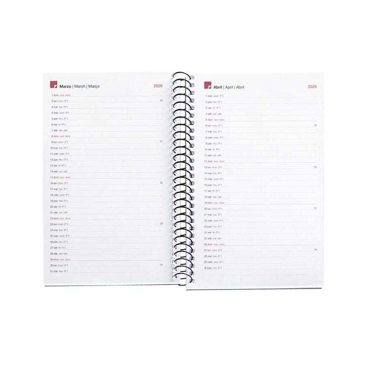 Agenda Espiral Miquelrius Activa día/pág mult 2026 City rojo