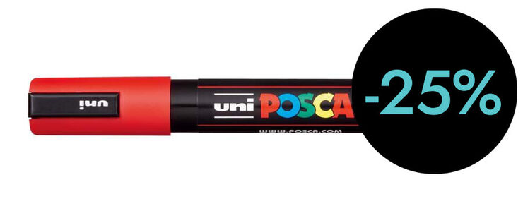 Retolador Posca PC-5M 1,8-2,5mm vermell