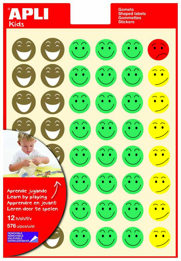 Gomets tem&aacute;ticos Mr. Smiley 12 hojas 48u