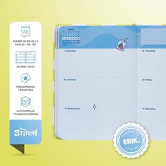 Agenda Erik 17 meses Pocket sem/vista inglés 2025-26 Stitch