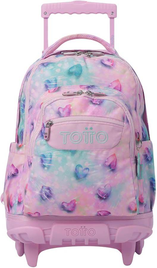 Mochila con ruedas Totto Renglones Shiny Heart