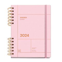 Agenda plus MiquelRius w-o día/pág mult 2024 Basic rosa