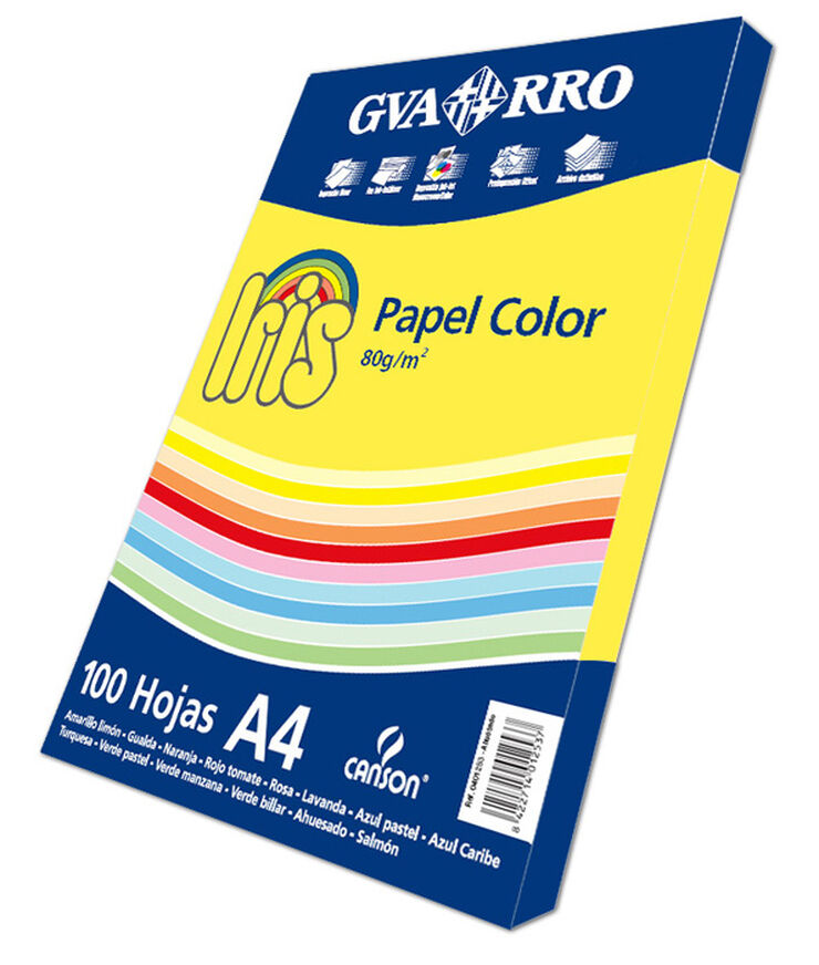 Papel Canson Repro Iris A4 80g amarillo limón 100 hojas