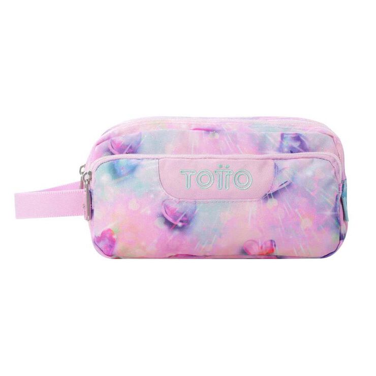 Estuche 3 cremalleras Totto Glitter Shinyheart