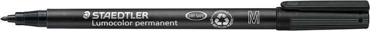 Retoladors permanents Staedtler Lumocolor punta M negre 10u