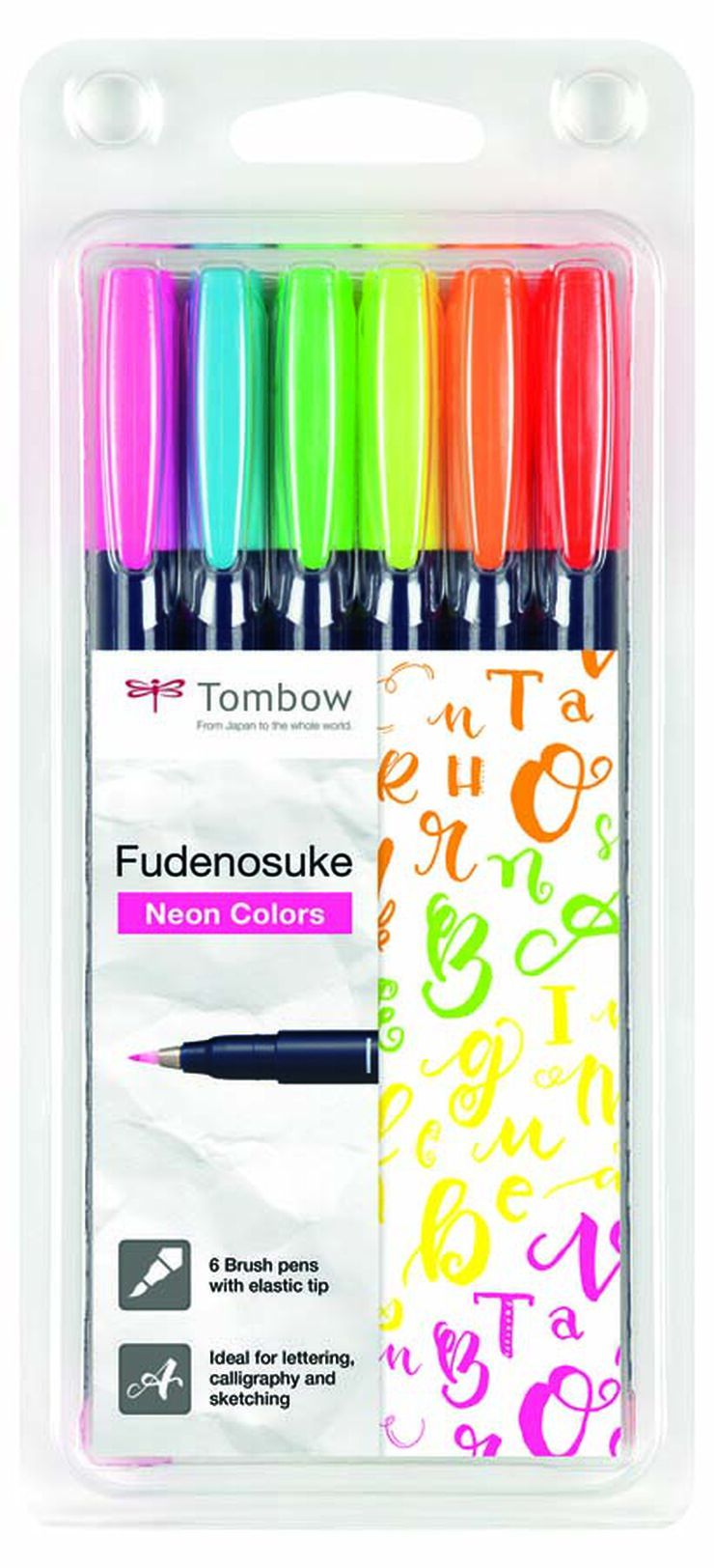 Rotuladores Fudenosuke Neón 6 colores