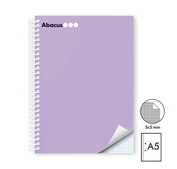 Notebook A5 Abacus tapa extradura 120 fulls 5x5 lila