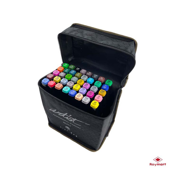 Estuche 40 Rotuladores alcohol Roymart Artist