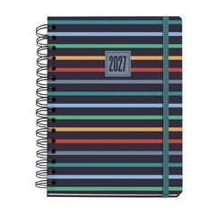 Agenda Miquel Rius 18 Meses Wire-O Plus sem/vista multiling&uuml;e 2026-2027 Stripes