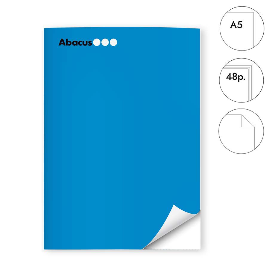 Libreta grapada Abacus A5 48 hojas liso azul