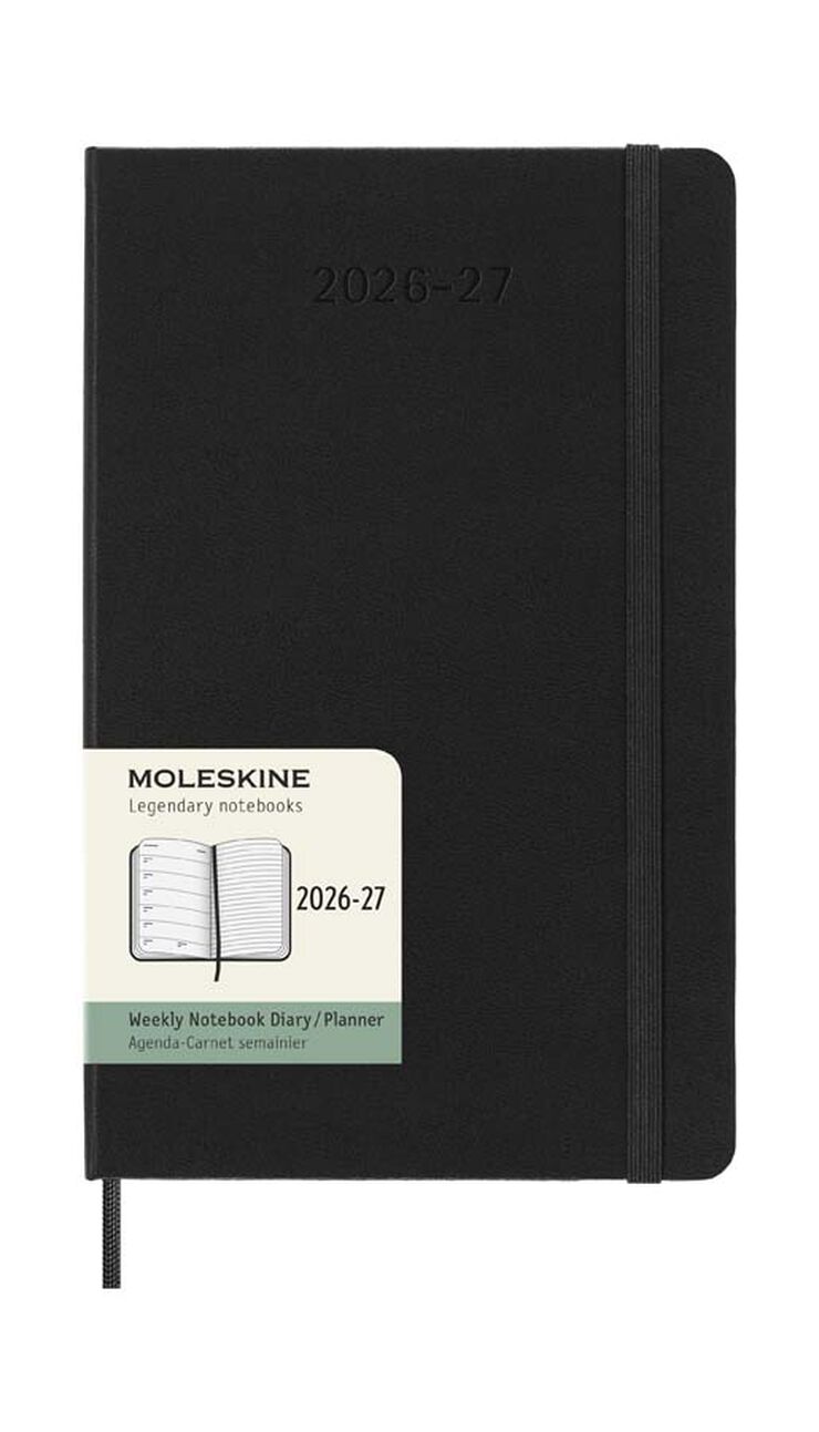 Agenda Moleskine 18 mesos set/vista L tapa dura negre