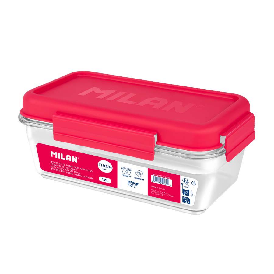 Fiambrera trit&aacute;n Milan Nata 624 1,2l rosa