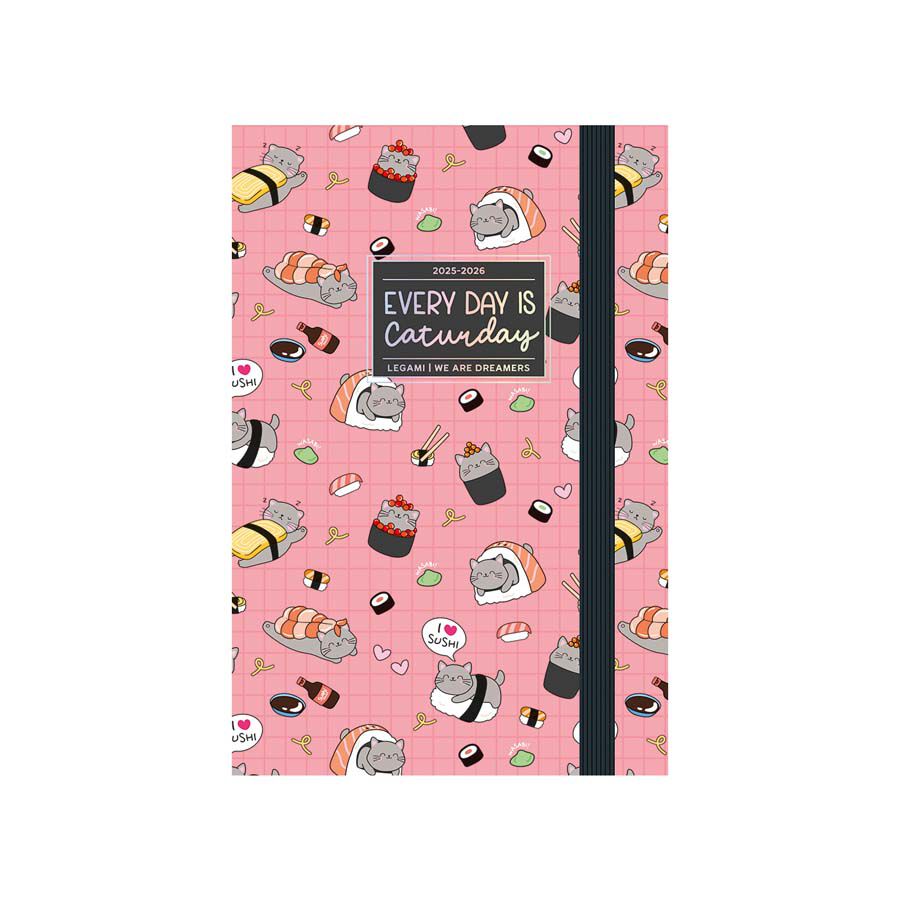 Agenda Legami 16 mesos Medium dia/p&agrave;g multiling&uuml;e 2025-26 Sushi Cat