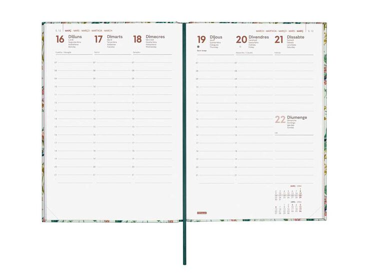 Agenda Finocam Porto DS Y10 sem/vista vertical cat 2026 Botanic