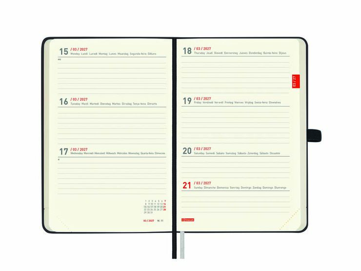 Agenda Finocam 18M M3 Sem/Vista Multiling&uuml;e 2026-27 Negro