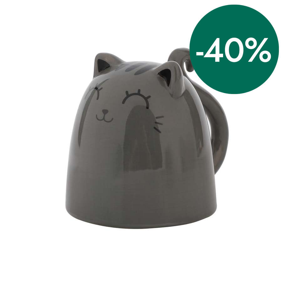 Taza de Cer&aacute;mica Up&Down iTotal Grey Cat
