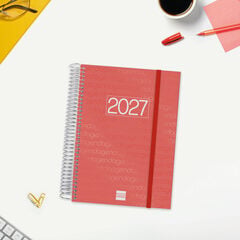 Agenda Finocam Year Dia P&agrave;gina 2027 Castell&agrave; Vermell