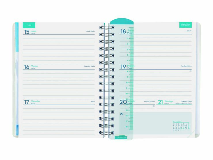 Agenda Professor Personal | 1/4 Setmana Vista, Castell&agrave; (2026-2027) &ndash; Blau