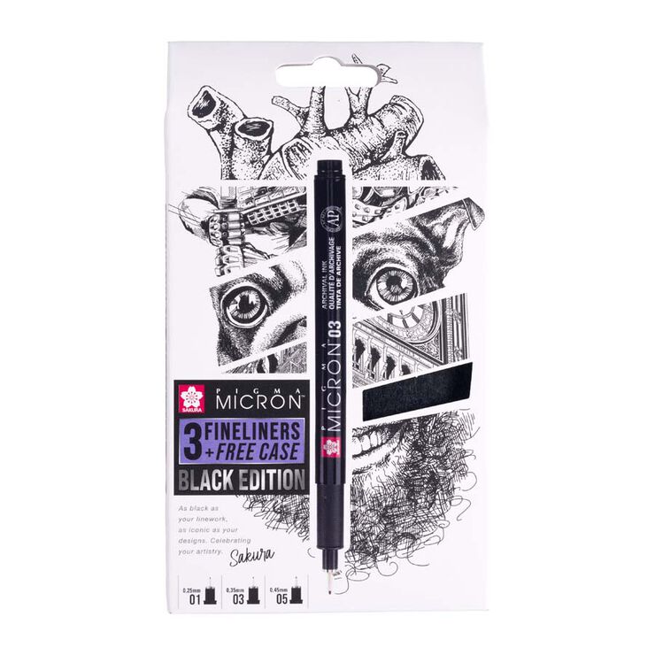 Set Pigma Micron Black Edition 3u