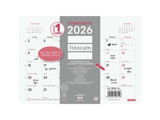 Calendario bloc imán Finocam Chic Escribir S 2026 castellano blanco