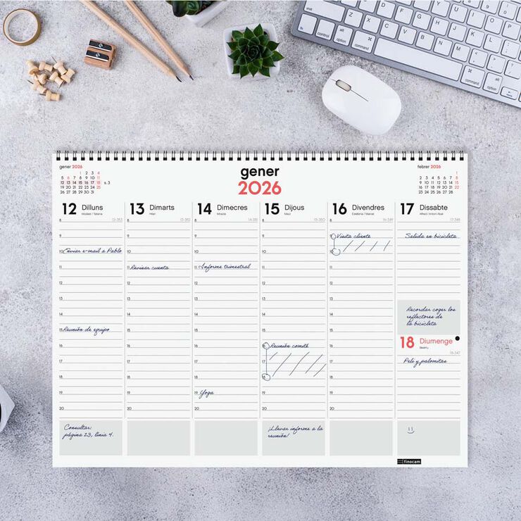 Vade espiral Finocam setm/vista vertical 42x31 2026 catalán Vade espiral Finocam setm/vista vertical 42x31 2026 catalán