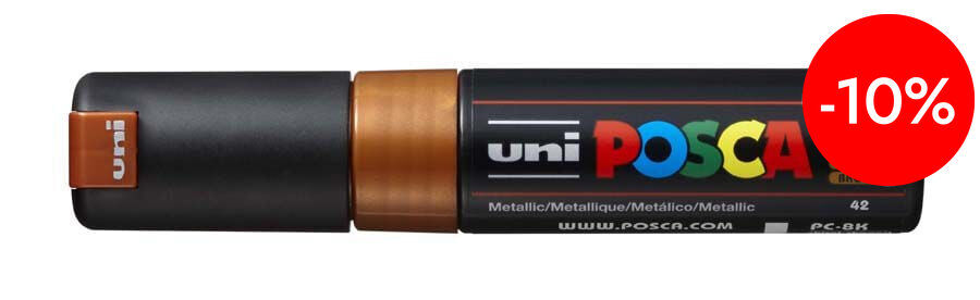 Retolador Posca PC-8K 8mm bronze metall