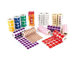 Gomets mitjans rodons 15mm rotlle blau