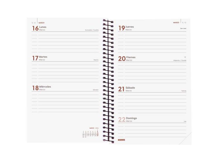 Agenda Finocam Opaque E5 sem/vista horizontal cas 2026 negro