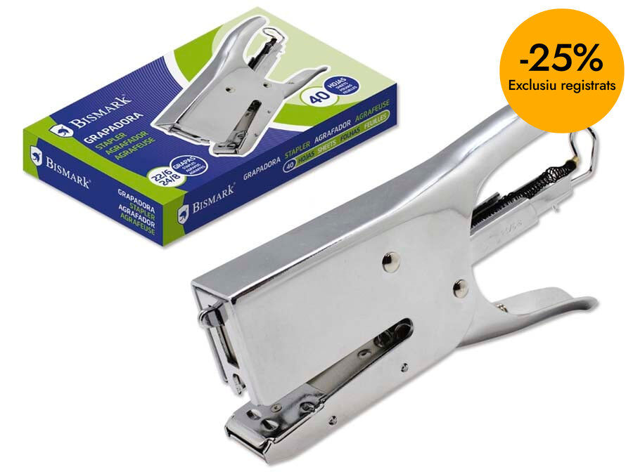 Grapadora de tenalla Bismark cromada 40 fulls