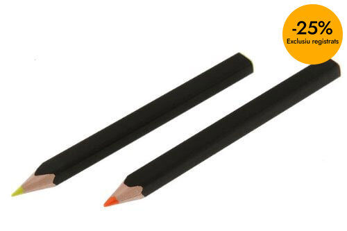 Set 2 L&aacute;pices fluorescentes + Sacapuntas Moleskine