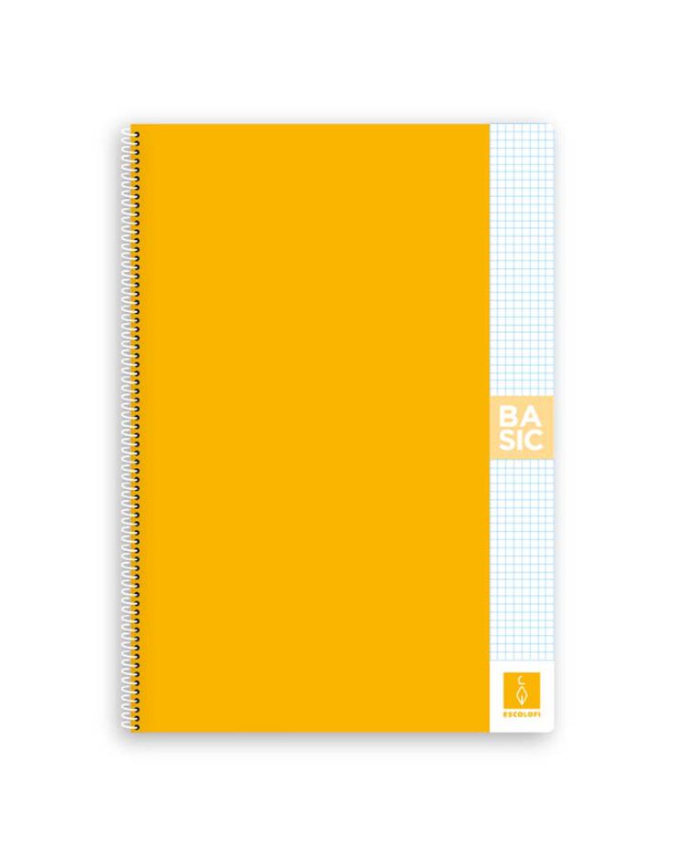 Llibreta espiral Escolofi Basic A4 80 fulls 4x4 groc