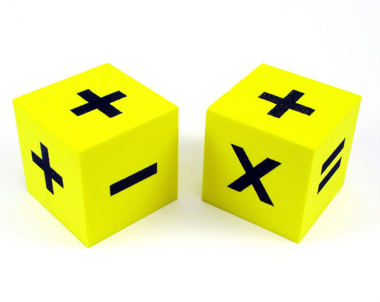 Dado 6 caras signos matemáticos 2 unidades