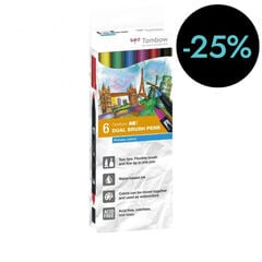 Retoladors Tombow Dual Brush primaris 6 colors