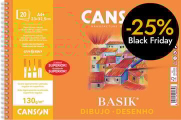 Bloc dibujo Canson Basik A4+ liso 20 hojas