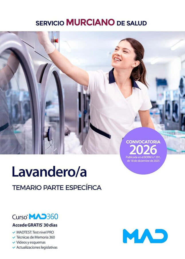 Lavandera del Servicio Murciano de Salud. Temario parte espec&iacute;fica