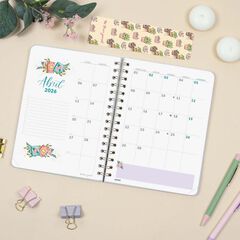 Agenda Finocam escolar The Flower Journal E10 setm/vista cas 2025-26 verd