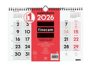 Calendari paret Finocam Números grans M 2026 castellà Calendari paret Finocam Números grans M 2026 castellà