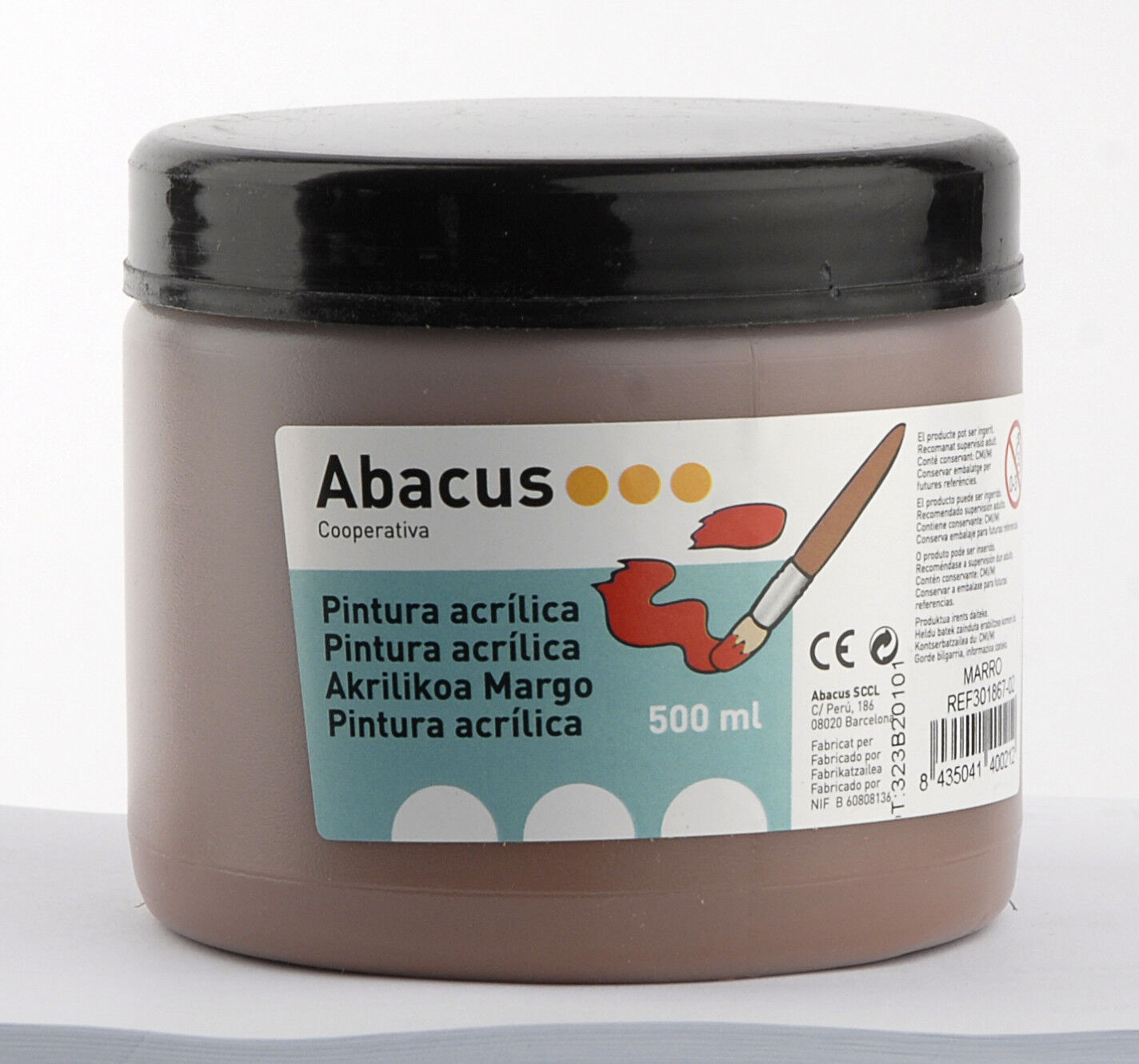 Pintura acr&iacute;lica Abacus 500ml marr&oacute;n