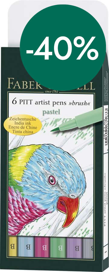 Rotuladores Faber-Castell Pitt Pastel 6 colores