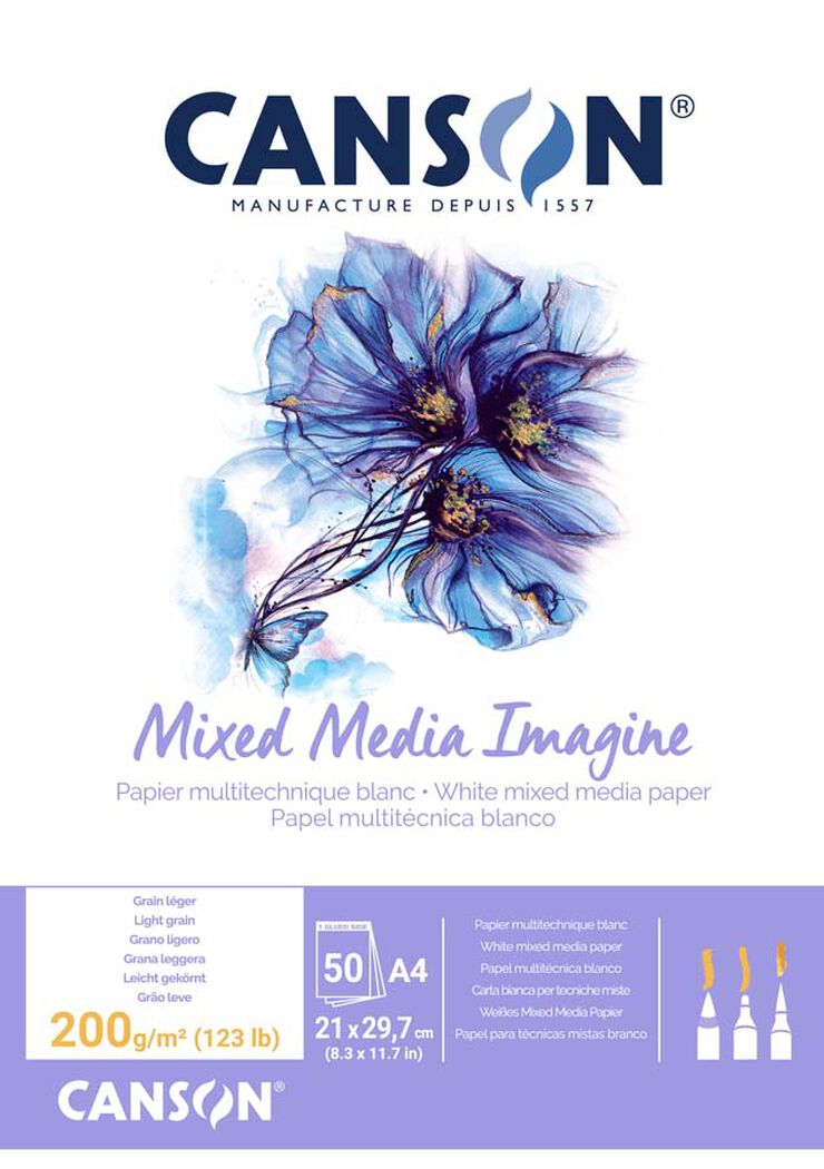 Bloc Dibuix Mix Media Imagine Canson A4 200g 50 fulls