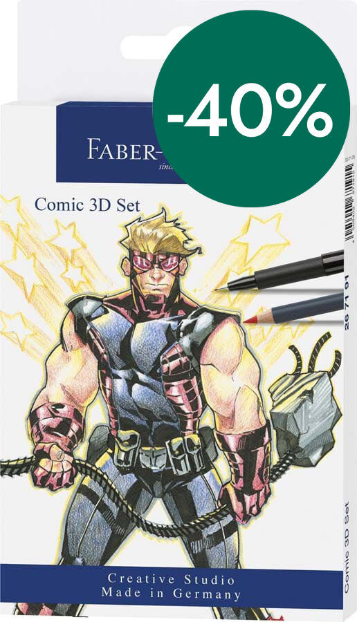 Estoig Regal Faber-Castell Il&middot;lustraci&oacute; C&ograve;mic 3D 11 peces