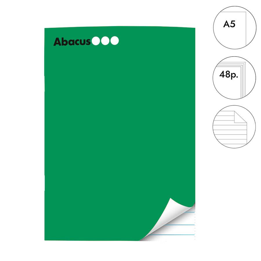Llibreta grapada Abacus A5 48 fulls ratlla verd