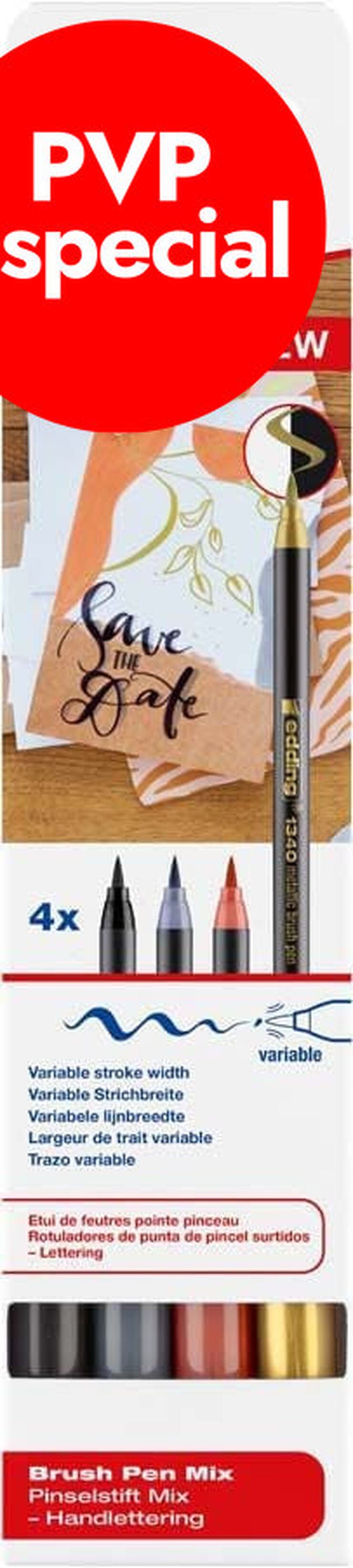 Retoladors Edding Brush Pen 1340 4 colors