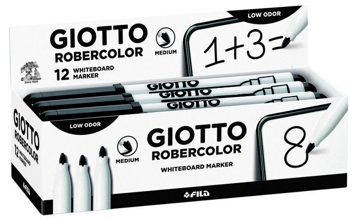 Retoladors pissarra Giotto Robercolor M negro 12u