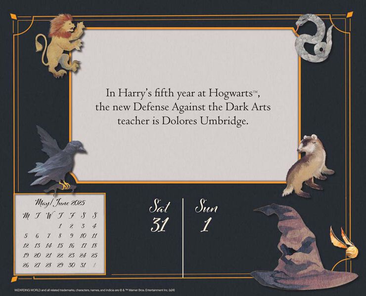 Calendari Taula mes/vista 2025 30x30cm Harry Potter