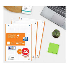 Recambio Note book 1 Oxford A4 5x5 100+20 hojas naranja
