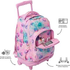 Mochila con ruedas Totto Renglones Shiny Heart