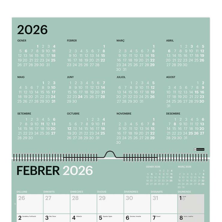 Calendari Miquelrius paret A3 2026 català Chromat