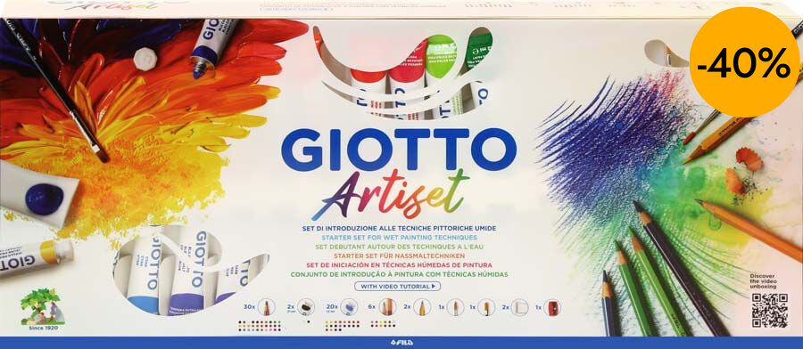 Set T&eacute;cnicas h&uacute;medas Giotto Artiset